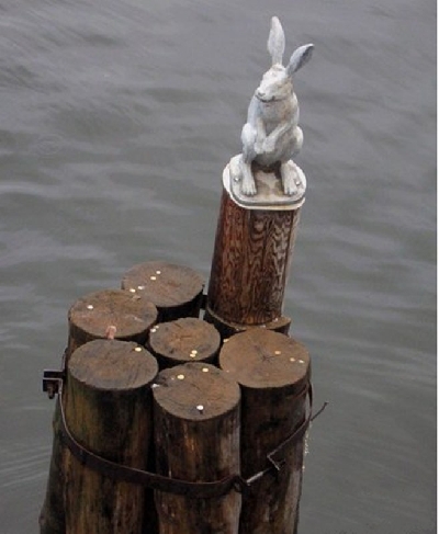 Hare monument near the Ioannovsky Bridge (Peter and Paul Fortress)