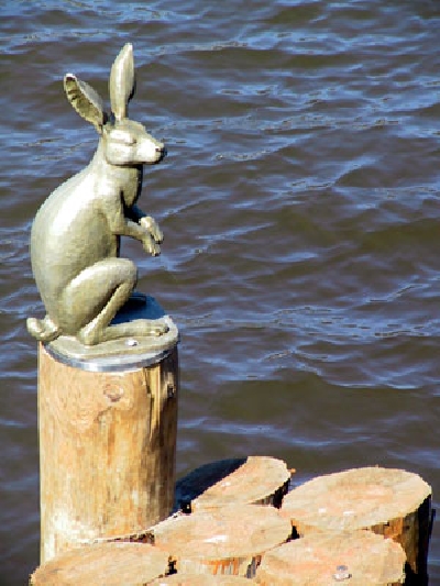 Hare monument near the Ioannovsky Bridge (Peter and Paul Fortress)