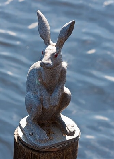 Hare monument near the Ioannovsky Bridge (Peter and Paul Fortress)